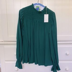 A New Day Emerald Green Peasant Blouse
